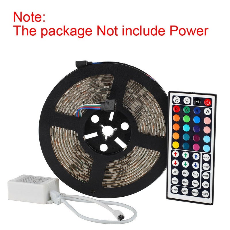SUPERNIGHT LED Strip Lights 16.4FT SMD 5050 Waterproof 300LEDs RGB Flexible LED Light Strip Rope + 44Key IR Remote Controller for Bedroom TV Backlight Christmas (Not Include Power Adapter) - Image 2